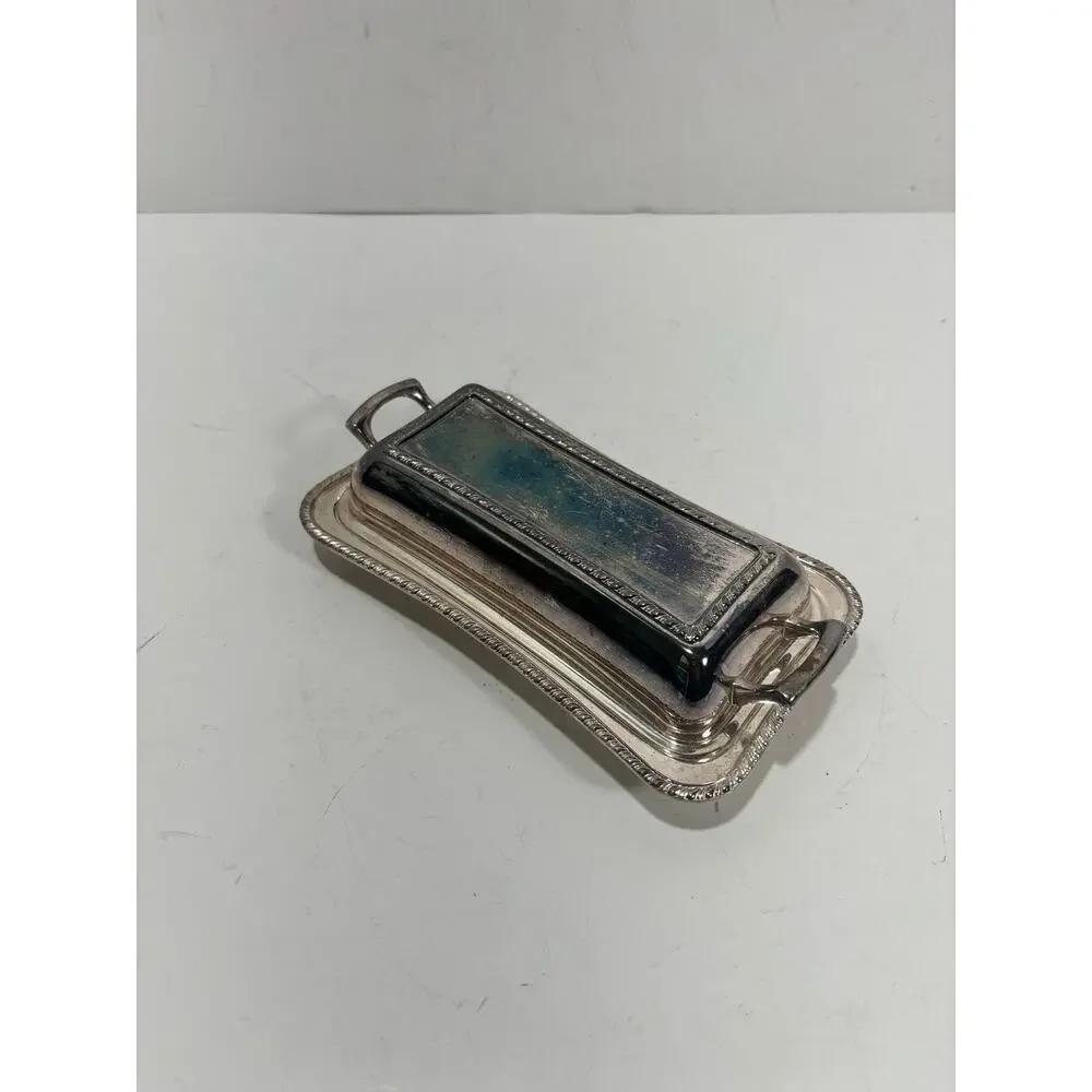 Vintage Silver Plate Butter Dish by: Cresent‎ Mark 3179 1960s Beautiful
